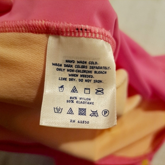 Lands End girls size Medium or 10/12 pink swim rash guard - Picture 4 of 4